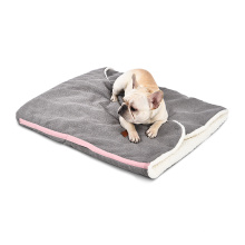 Ramie Cotton Wool Three Ways Use Plush Sleeping Bag Warming Dog Sack Soft Pet Mat